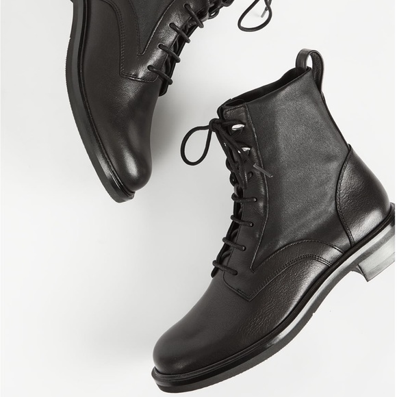 Rag & Bone Slayton Lace Up Black Leather Combat Boots - Picture 4 of 12